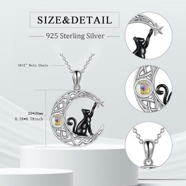 ZKGYUS Cat Necklace Women's Pendant Silver 925 Cat Pendant Necklace Women's Necklace Pendant Chain with Cat Gifts for Mum, Sister, Girlfriend Gift Birthday Gift