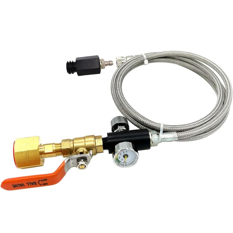 Soda Maker Adapter Hose Kit with Flow Control Ball Valve