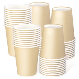 Deudy Pack of 50 Paper Cups, Paper Drinking Cups, 227 ml, 8 Oz, Paper Drinking Cups, Disposable Paper Cups, Organic Disposable Cups, Party Cups, Stable to Go, for Serving Coffee, Tea, Hot Drinks