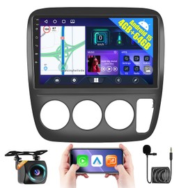 4+64G Car Radio for Honda CRV 1997-2001 (Manual A/C) with Wireless CarPlay Android Auto, 9 Inch Android Touchscreen for CRV Car Stereo, Bluetooth 5.0, FM/RDS, 32EQ, GPS, WiFi, UI, AHD Backup Camera