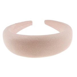 Womens Suede Look Matador Occasion Wedding Bridal Party Birthday Christmas Evening Wide 4cm Bump Padded Hair Hairband Accessories Headband Alice Band (Dusky Pink)
