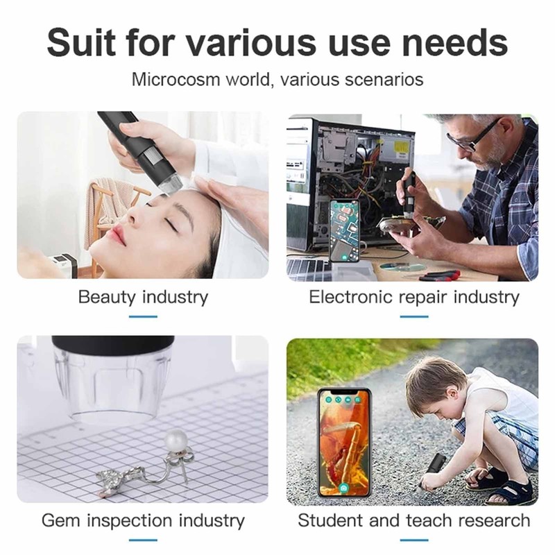 Wireless Digital Microscope 50X to 1000X Magnification 640X480P Resolution WiFi