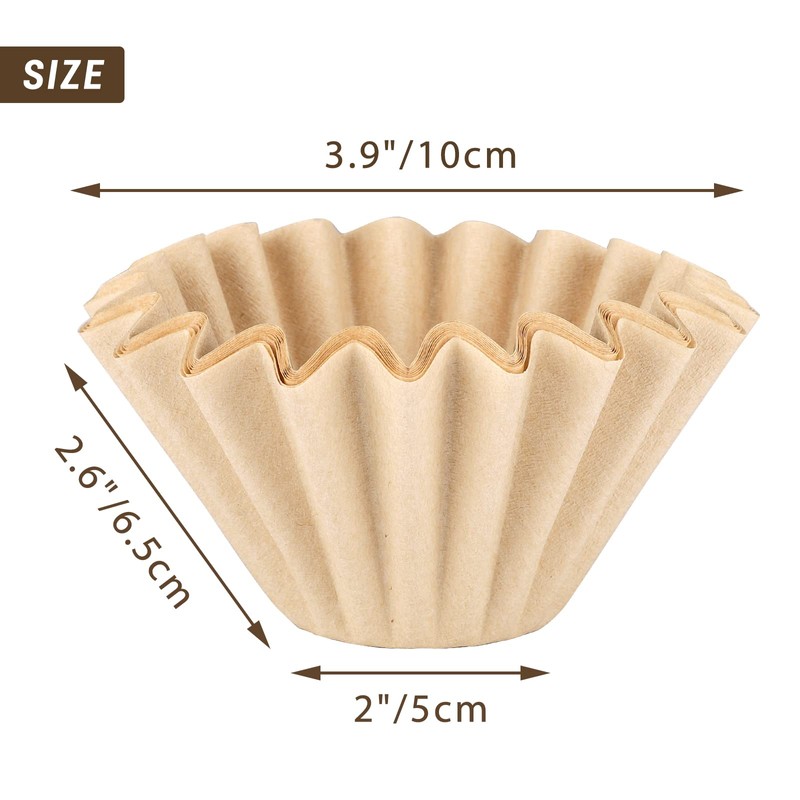 EUSOAR 1-4 Cup Coffee Paper Filters, Pack of 50 Natural