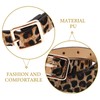 PACKOVE Belt with Leopard Print Leather Belt with Animal Pattern