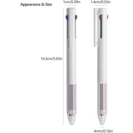 Roseelf 3 Color Ballpoint Pen, Permanent Ballpoint Pen, Easy to Write, Popular, Stylish, Smooth Drawing, Fine Point, 0.02 inch (0.5 mm), Black, 6 Pieces, Professional Executives, Office, Admissions,