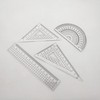 MCKhome 4PCS Transparent Plastic Ruler Set Student Measuring Ruler Triangle
