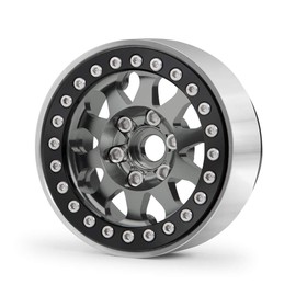 1.9 Beadlock Rims 4 Pieces Metal Wheels Rim Set for 1/10 RC Crawler Axial SCX10 SCX10 II 90046 SCX10 III AXI03007 TRX4 D90 (Titanium & Black)