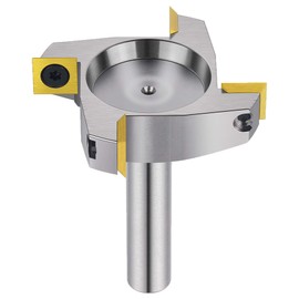 SpeTool Nickel Plating CNC Spoilboard Surfacing Router Bit 1/2" Shank 2-1/2" Cutting Diameter, 4 Wings Coated Carbide Insert Slab Flatting Router Planer Bit Wood Planing Bit Woodworking Tools