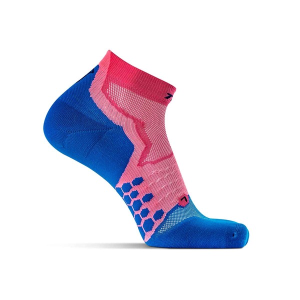 Thirty48 Performance Compression Low Cut Running Socks for Men and Women | More Compression Where Needed ([3 Pair] Pink/Blue, XLarge - Women 11-13 // Men 12-14)