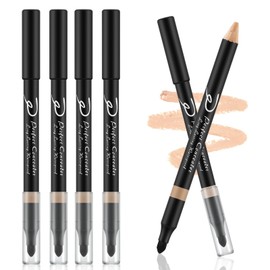 Apooliy 4pcs Concealer Pencil with Sponge,Full Coverage,Waterproof Under Eye Concealer Stick for Dark Circles,Blemishes,Aging Spots,Acne,Freckles