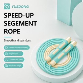 YUEDONG Kids Jump Rope with Dual Bearings, Adjustable PVC Rope, Thumb Grip Groove, Anti-Tangle Skipping Rope for Boys & Girls PE Training