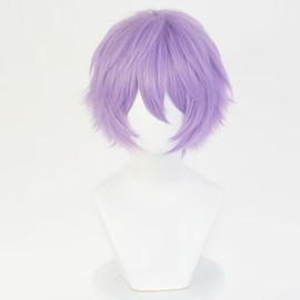 KiyaCos 30cm lt Purple Lavender Lilac Fluffy Fear Cosplay Wig Synthetic Anime Halloween Costume Party Wigs