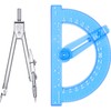 Student Geometry Math Set, Drawing Compass and 6 Inch Blue