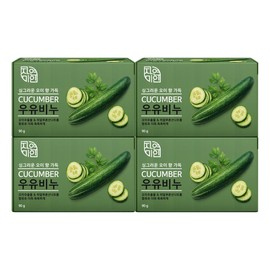 Mugunghwa 무궁화 자연미인 오이비누 90g X 4입 1팩 Mugunghwa Natural Beauty Cucumber Soap 90g X 4 Pieces 1 Pack