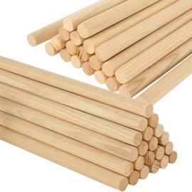 ABuff 30 PCS Wooden Dowel Rods Wood Sticks 1/2 x 12 Inch Round Wooden Sticks for Craft, Macrame Dowel, Unfinished Wood Balsa Wood Sticks for Crafts and DIYers