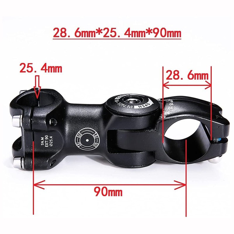 ANCLLO Adjustable Bike Stem ±60 degree 25.4mm Adjustable Mountain Bike
