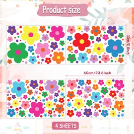 Glow in The Dark Y2k Cute Flowers Wall Decals，Glowing Luminous Colorful Floral Wall Stickers Colorful Removable self-Adhesive Flower Decals for Girls Bedroom Kids Baby Nursery Living Room Decoration
