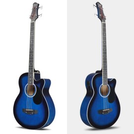 Glarry GMB101 4 Strings Electric Acoustic Bass Guitar w/ 4-Band Equalizer EQ-7545R Blue