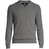 Lands' End Mens Cashmere V-Neck Sweater Charcoal Heather Regular Large