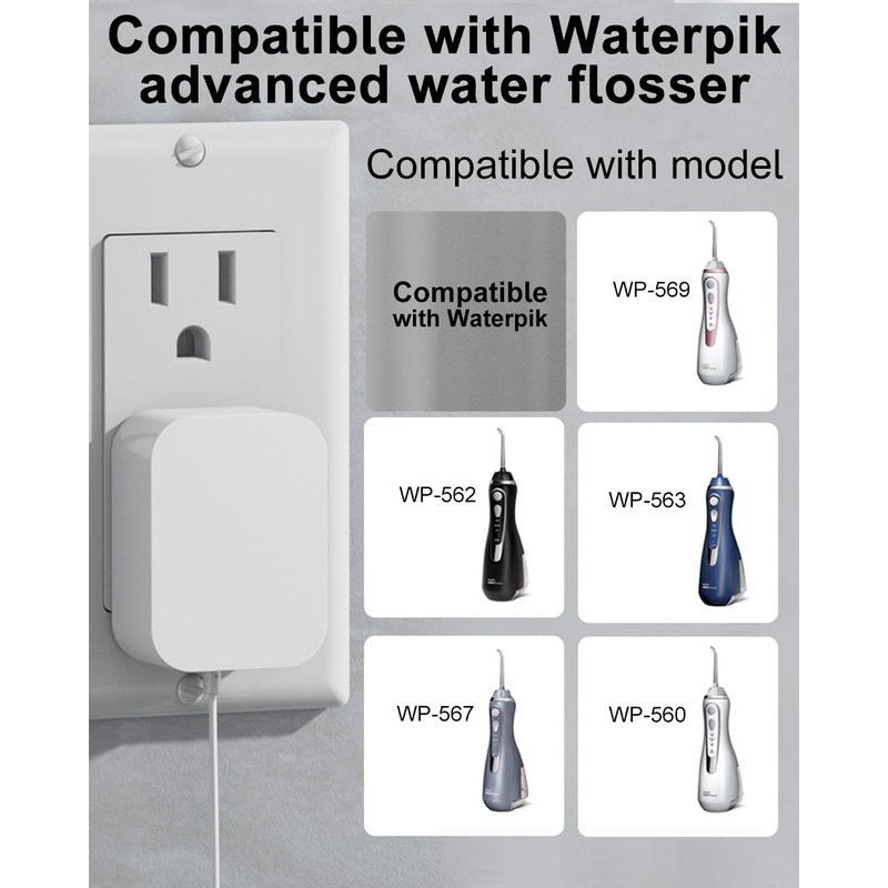 Cargador magnético de repuesto para hilo de agua Waterpik, cable