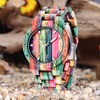 Dentily Wooden Watches for Men Handmade Colorful Bamboo Wood Watch