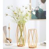 FSyueyun Gold Flower Glass Vases for Centerpieces with Premium Metal