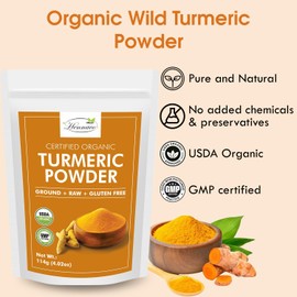 hennaco Organic Wild Turmeric Powder | Turmeric Curcumin Powder | Turmeric Powder for Skin and Face | 100% Raw | No Preservatives| Chemical Free | Face Mask Powder | 114 Grams (4 OZ)