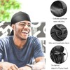 2PCS Silky Durag with Elastic Wave Cap,Wave Brush for Men