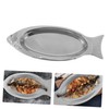 DOITOOL Fish Serving Platter Stainless Steel Fish Dish Fish Shaped