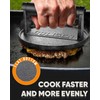HULISEN Pre-Seasoned Cast Iron Burger Press, Heavy Duty 6” Burger