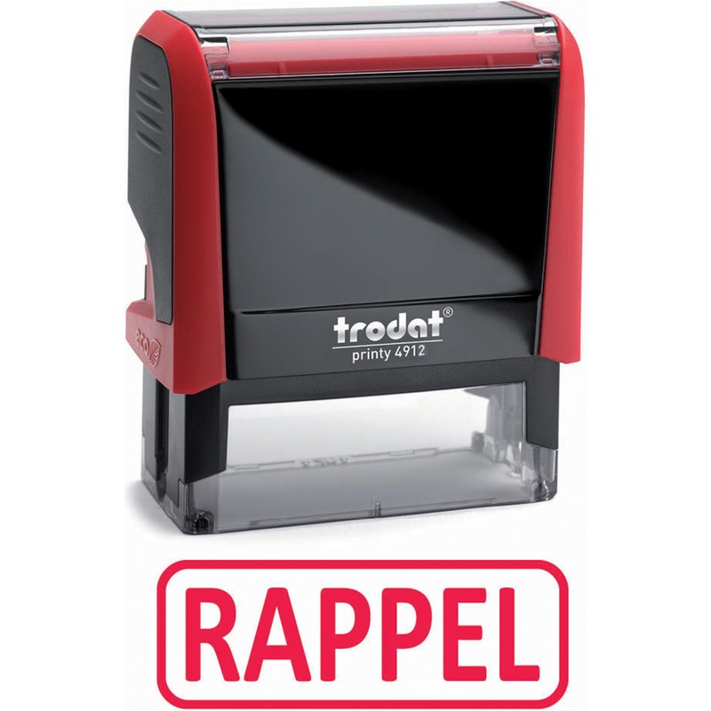 Trodat Printy 4912"RAPPEL" Stamp Self-Inking Rubber Red