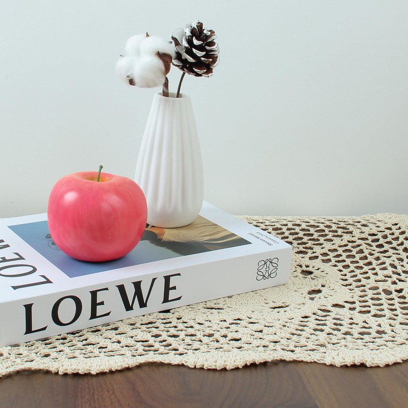 kilofly Crochet Cotton Lace Table Placemats Doilies Set, 4pc, Oblong,