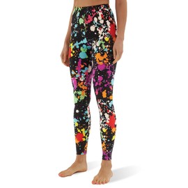 sissycos Women's 80s Artistic Leggings, Colourful Print, Soft, High Waist, Long, Regular and Plus Size