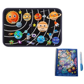 Outer Space Travel Felt-Board Story Set with Free Resubale Space Water Paint Book