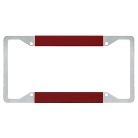 Hanwell Products Chrome License Plate Frame Made of Zinc Alloy, 2Pack Front & Rear Mirror Polish Holder Never Rust and Unbreakable with All Mounting Hardware Included (Red)