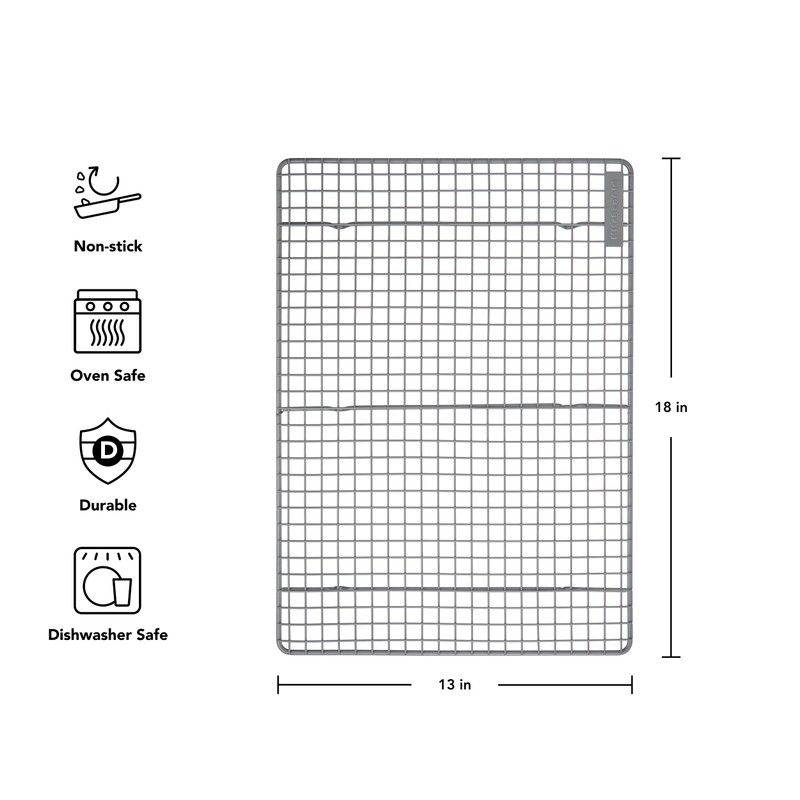 KitchenAid Nonstick Swiss Engineered Aluminized Steel Cooling Rack, Dishwasher Safe,