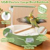 Lonepetu Automatic Parakeet Bird Bath Shower, Quiet Circulating Parrot Bathtub