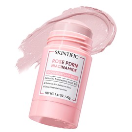 SKINTIFIC Mascarilla Facial en Barra con Arcilla Rosa, PDRN y Niacinamida, Clay Stick para Cuidado Facial, Textura Suave para Rutina de Belleza, Todo Tipo de Piel, 40g