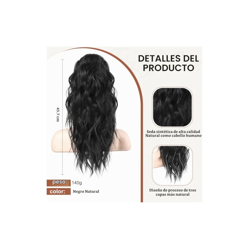Flufymooz Extensión De Coleta, Extensión De Coleta Con Pinza De