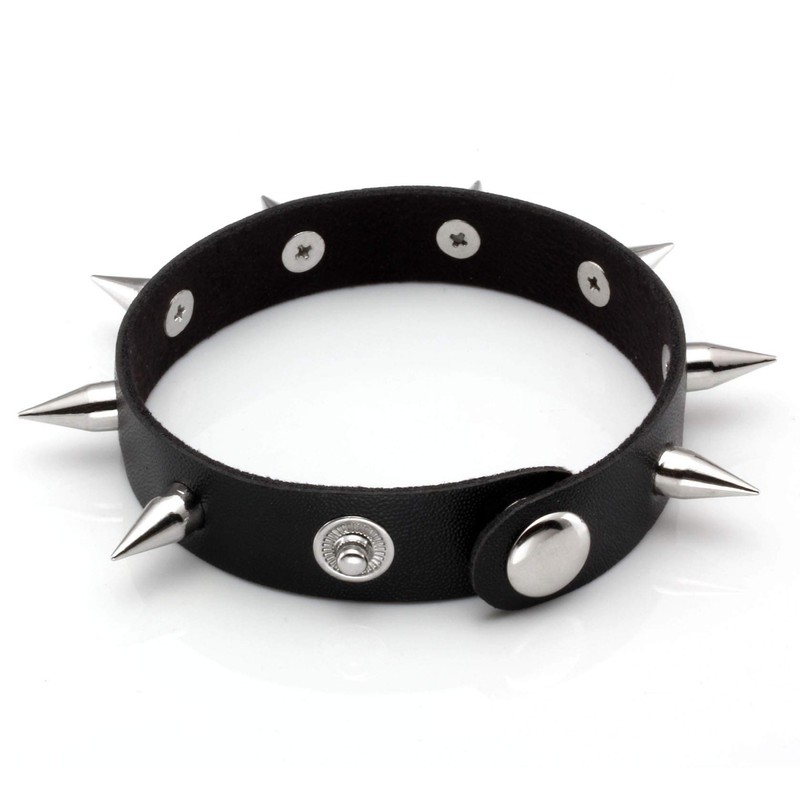 MILAKOO 2 Pcs Black Punk Style PU Leather Bracelet Bangle