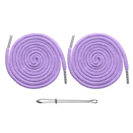 sourcing map 2pcs Drawstring Cords 51" Replacement Drawstring Hoodie String Sewing Tool with Easy Threader for Hoodie Sweatpants Jackets Pants Hats Coats Bags, Light Purple