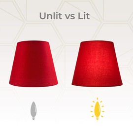 Royal Designs, Inc. Clip On Chandelier Shade CS-1103-6RED-6, Red Fabric, 4 x 6 x 5.5, Pack of 6