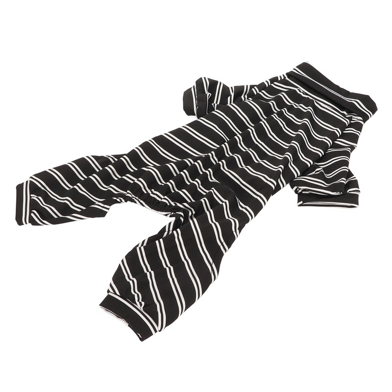 Dog Striped Pajamas Classic Black White Stripe Lightweight Full Coverage