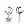 Allgala Sterling Silver 925 Elegant Delicate Secured Post Moon and