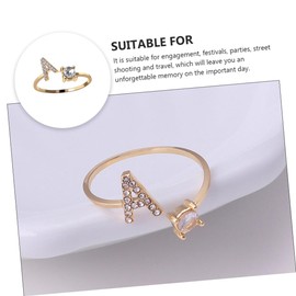 Healeved Elegant Ladies Open Ring Adjustable Fashion Ring Rhinestones Special for Engagement Anniversary Birthday and Wedding