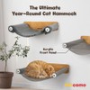 PETCOMO Cat Hammock Wall Mounted, Wooden Kitty Wall Furniture, Stable