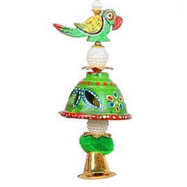 Combo of 1 Parrot and Bell Toran with 2 Door Side Hangings for Home Office Temple Decoration Door Hanging Bandanwaar for Festival Diwali Wedding Party