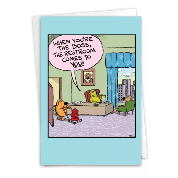 Nobleworks Boss's Day-Boss Bathroom: Hilarious Single Card with Envelope