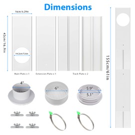 Estoder AC Window Vent Kit, Portable Air Conditioner Window Kit, Universal for 4” & 6” Ducting & 5.1"/5.9" Hose, Upgraded AC Sliding Window Seal Kit for HVAC, Inline Fans, Duct Fans, Grow Tent, Dryer
