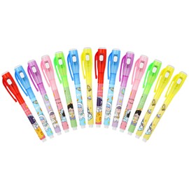 OFFCUP Invisible Ink Pen, 14pcs Cartoon Spy Pen with UV Light, Magic Marker Pens with UV Light for Kids, Spy Pens Invisible Ink, Invisible Pen for Writing Secret Message Party Bag Fillers for Kids